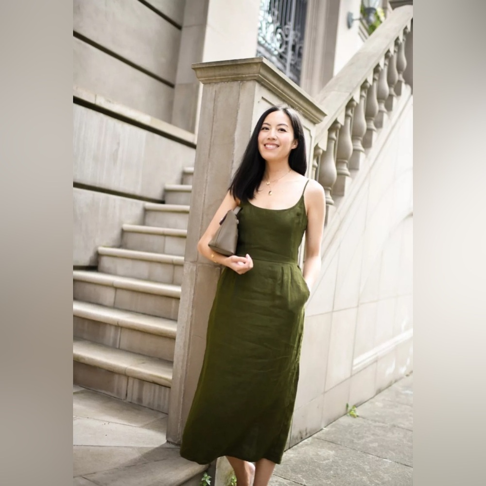 Quince Olive Green Dress